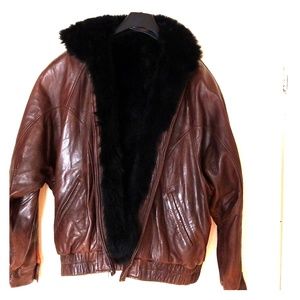1989 Leather Bomber w/ Removable Fur Lining VINTAGE